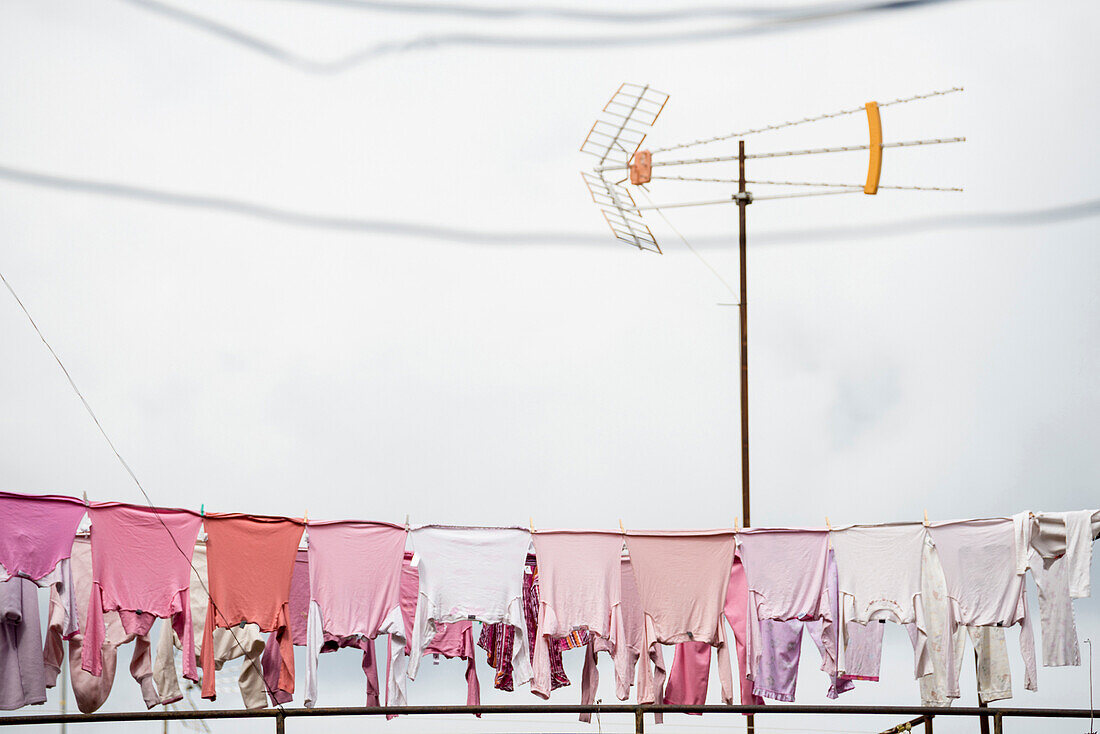 Clothes on the washing line, Palma de Mallorca, Majorca, Spain