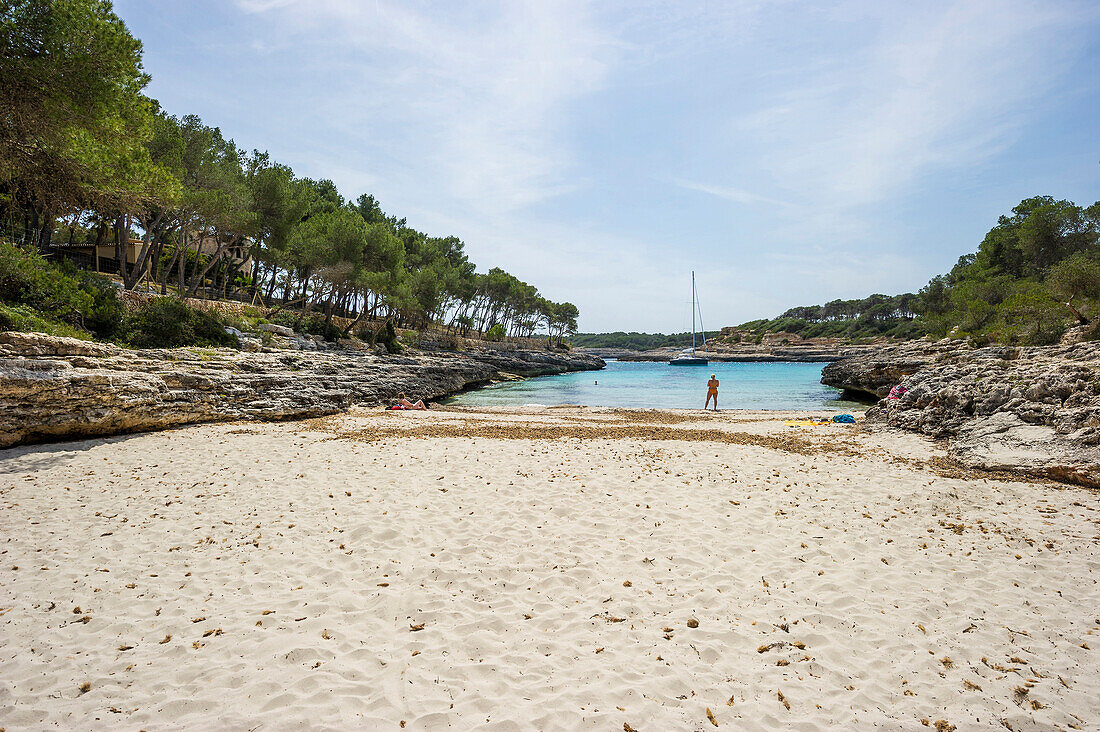 Strand bei Cala Mondrago, bei Santanyi, Mallorca, Spanien