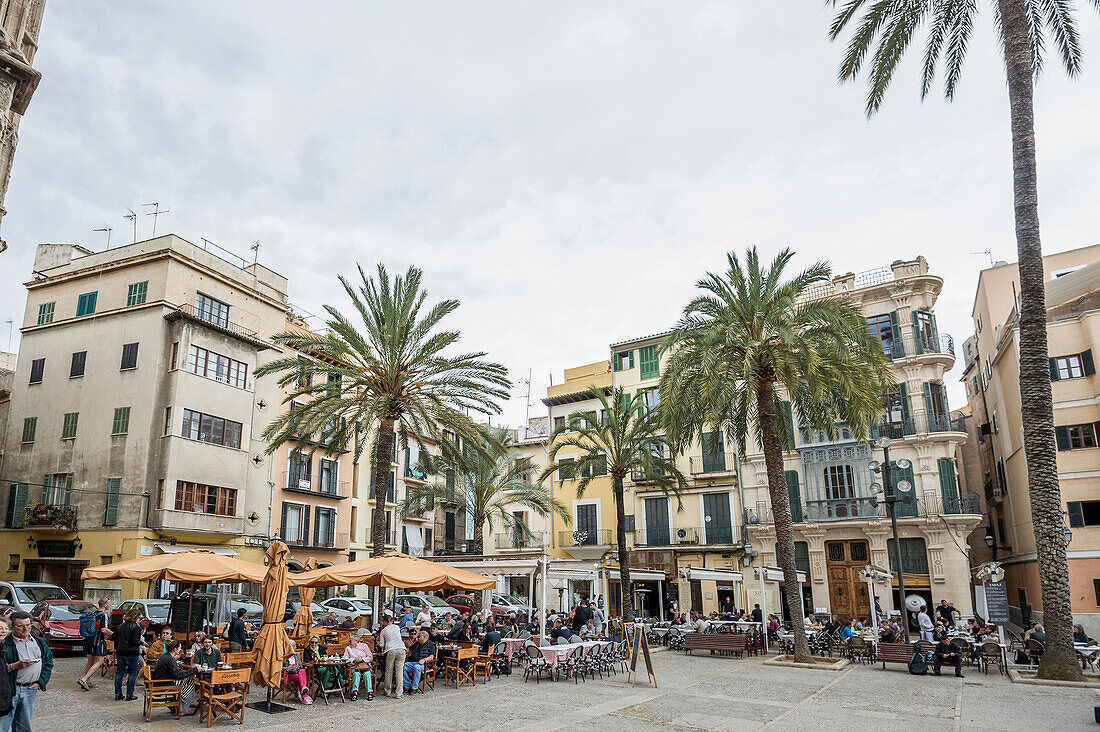 Placa Drassana in the historic part of Palma de Mallorca, Majorca, Spain