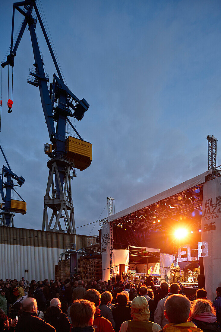Elbjazz Festival taking place at Blohm und Voss shipyard, Hamburg, Germany