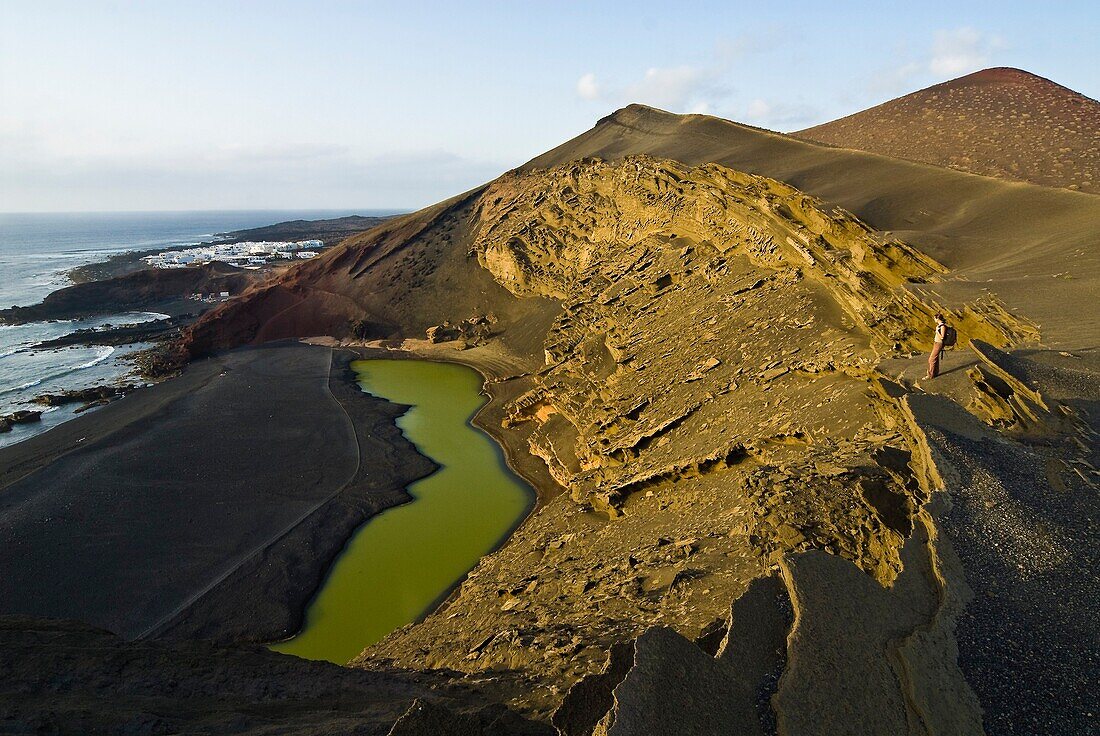 Spain, Canary Islands, Lanzarote Island, South-West Coast, Green Lake