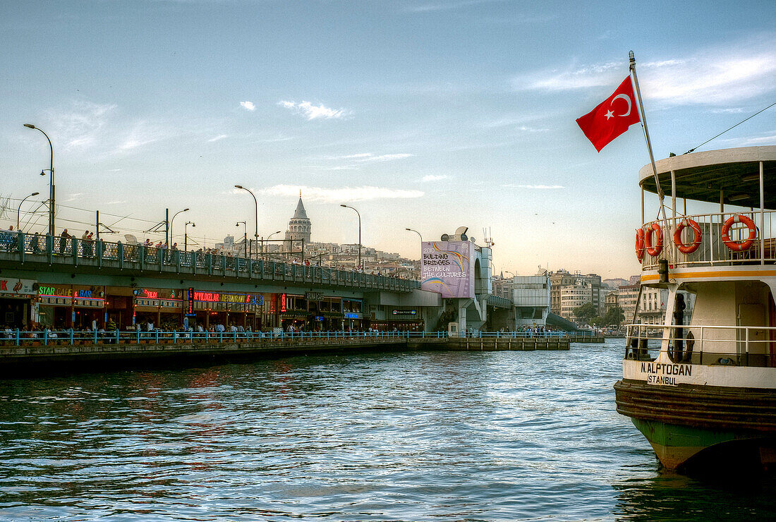 Republic of Turkey, Istanbul, The Galata Bridge and Tower