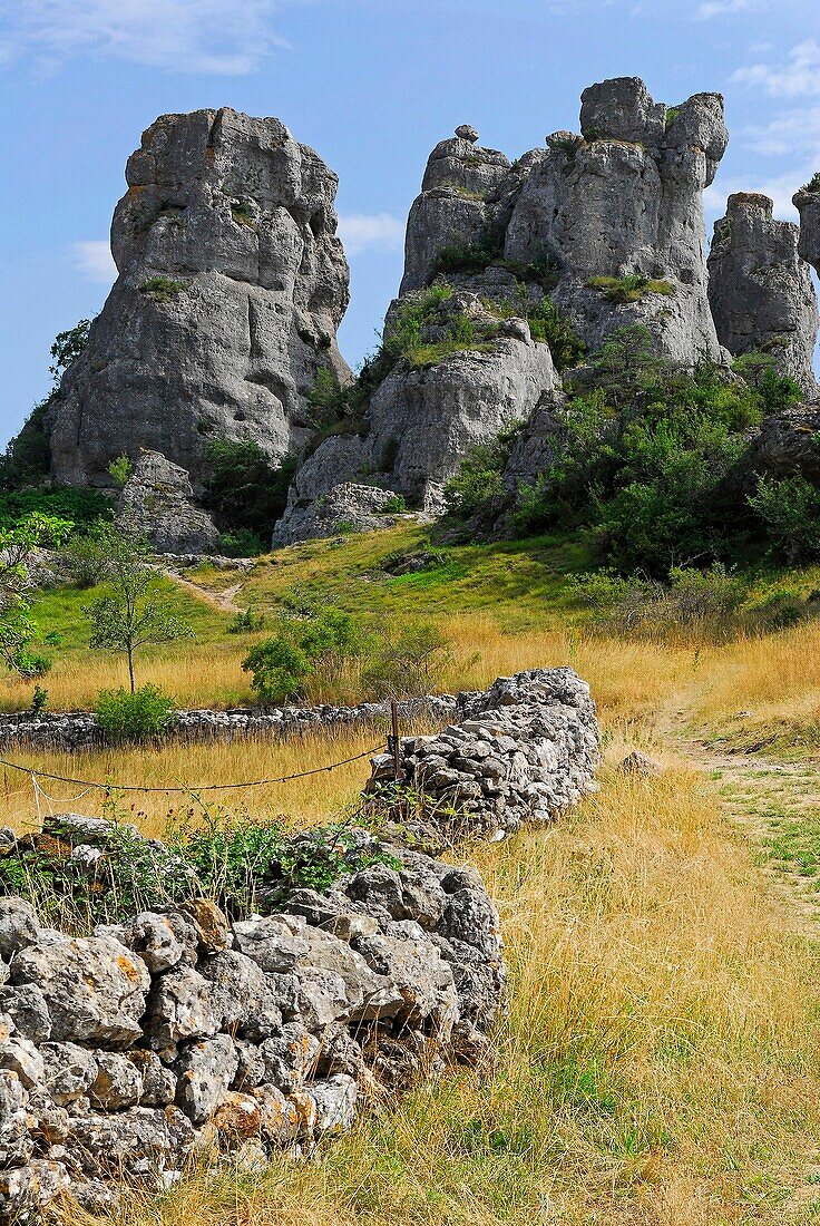 France, Aveyron department, Saint Andre de Vezines, Roquesaltes, rock formation