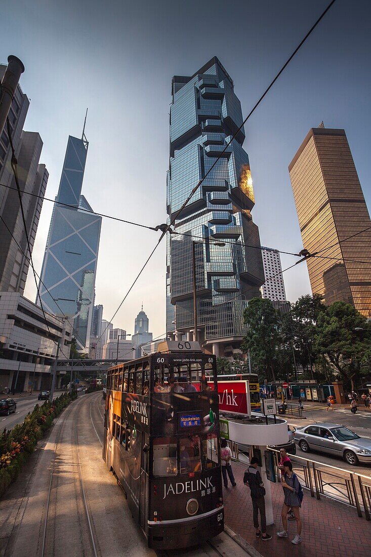 Hong Kong, central district, tramway, Lippo Towers