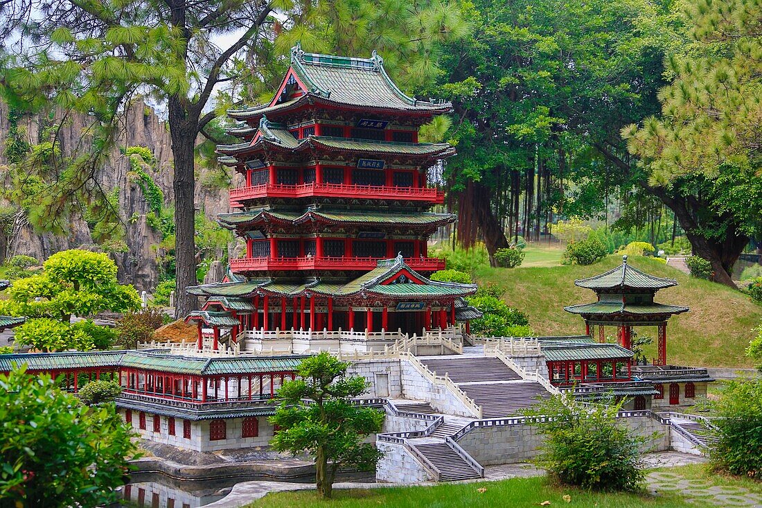 China, Shenzhen City, Splendid China Park, model of Tengwang Pavillion, Jiangxi Province