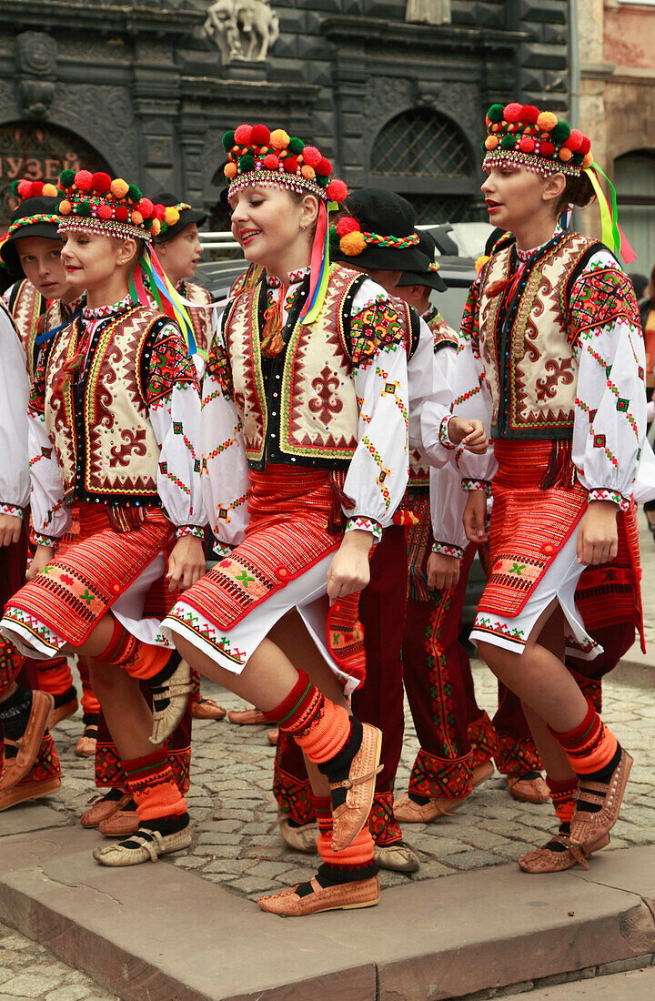 Ukraine, Lviv, folklore, dancers, people