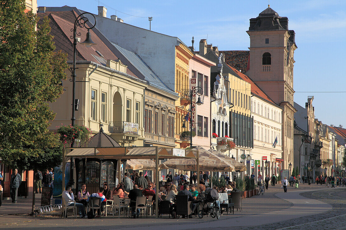 Slovakia, Kosice, Main Square, cafe, people