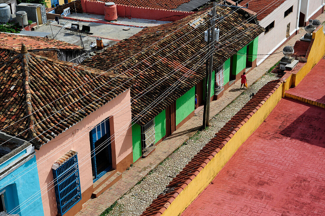 View of Trinidad street, one of UNESCOs World Heritage sites since 1988, Sancti Spiritus Province, Cuba