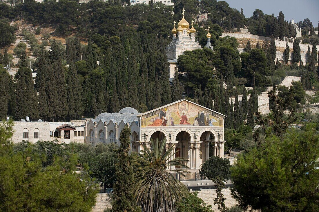 CHURCH OF ALL NATIONS RUSSIAN ORTHODOX CHURCH DOMES GETHSEMANE JERUSALEM ISRAEL