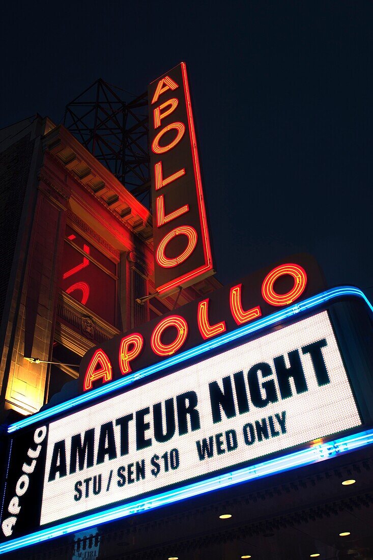 SIGN APOLLO THEATER ONE HUNDRED AND TWENTY FIFTH STREET HARLEM MANHATTAN NEW YORK CITY USA