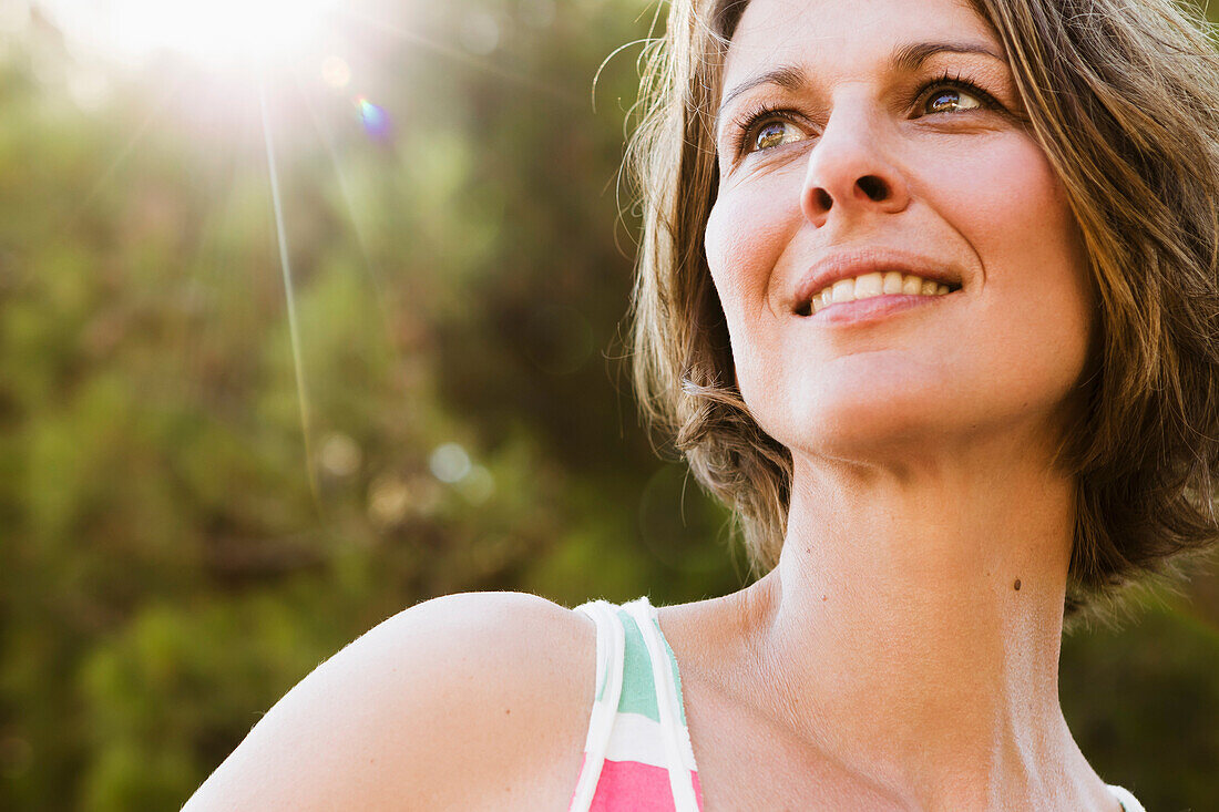 Close up of woman’s smiling face