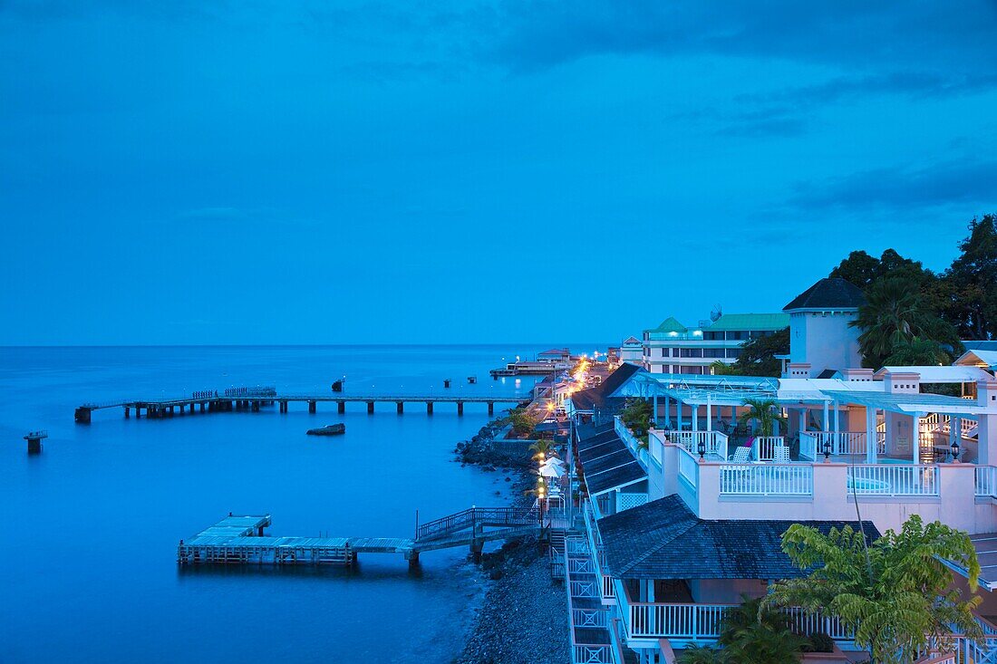 Dominica, Roseau, Fort Young Hotel, dawn