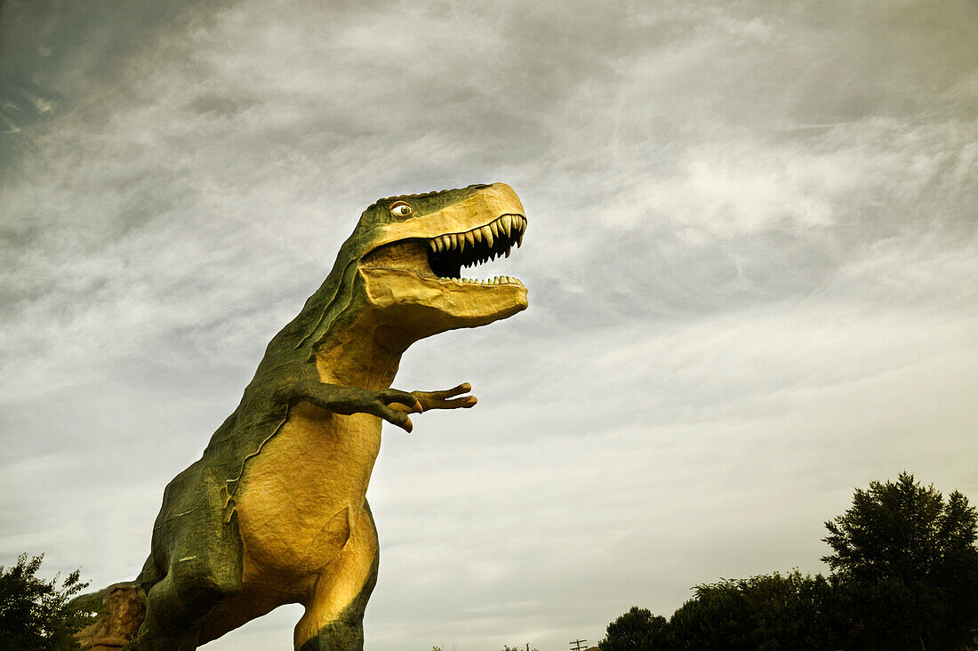 Dinosaur outside Museum in Drumheller, Alberta