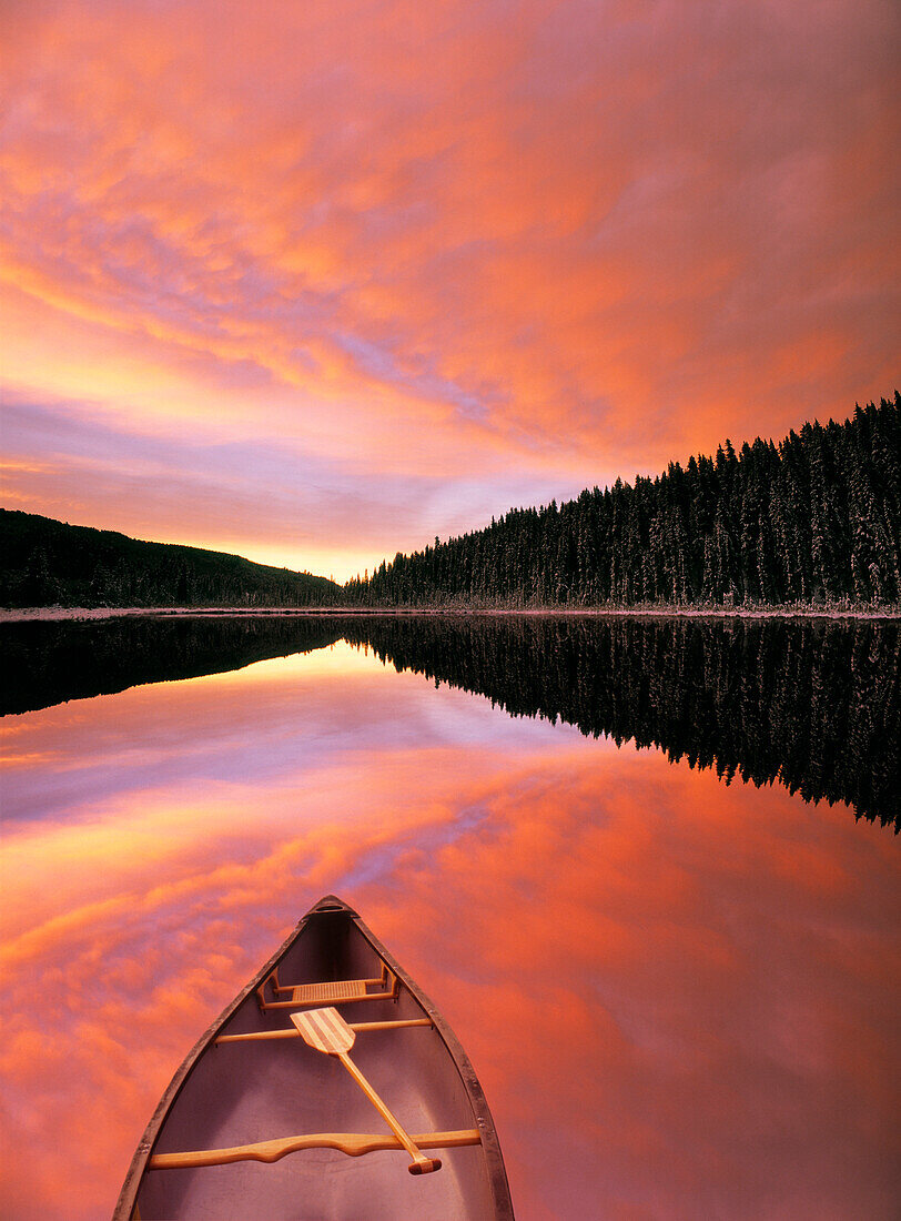 Sunrise Clouds over Winchell Lake, Alberta, Canada