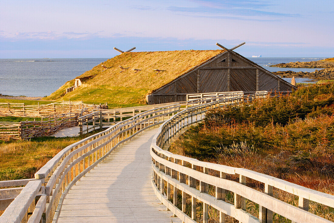 View of Norstead the Viking Village & Port of Trade, L'Anse aux Meadows, Newfoundland