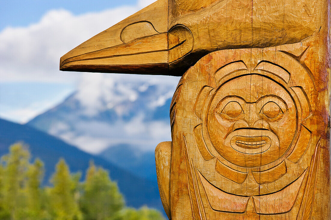 Totem poles, New Aiyansh, British Columbia
