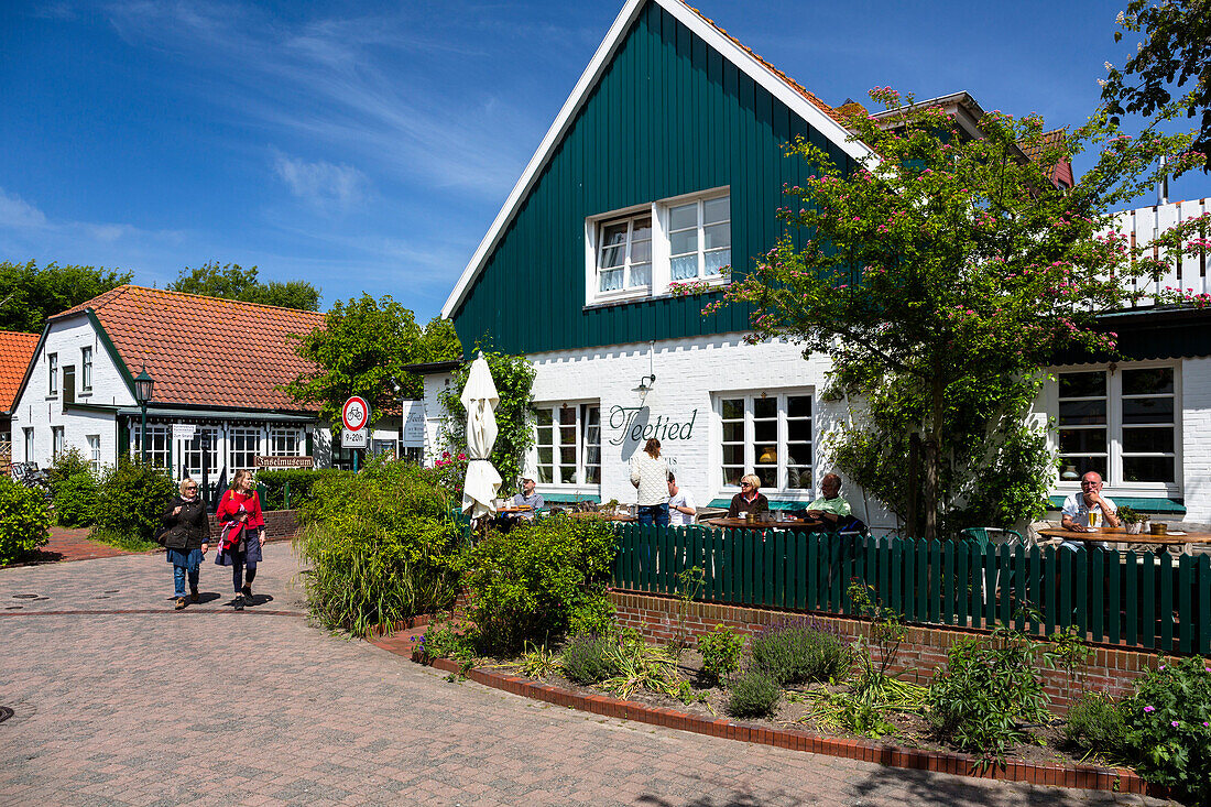 Teetied Cafe, Spiekeroog Island, Nationalpark, North Sea, East Frisian Islands, East Frisia, Lower Saxony, Germany, Europe