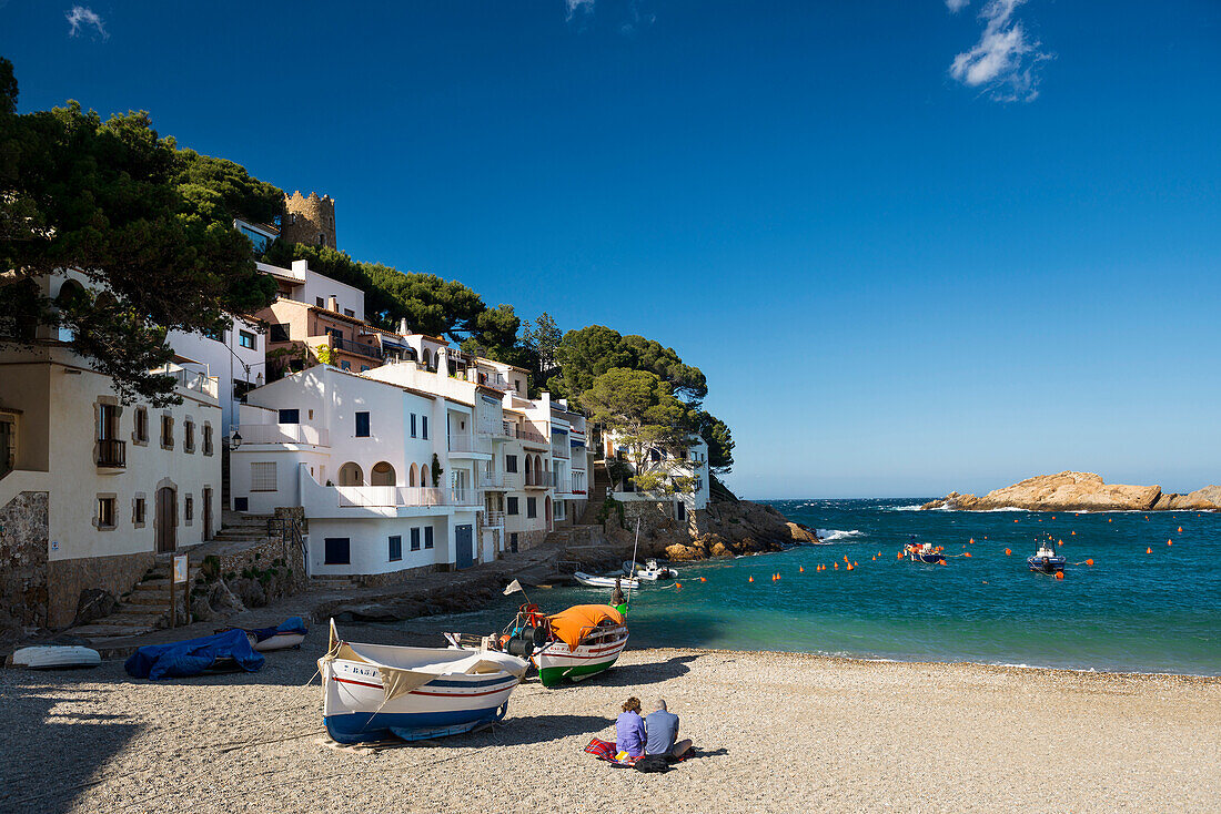 Beach at Calella de Palafrugell, Palafrugell, Costa Brava, Spain