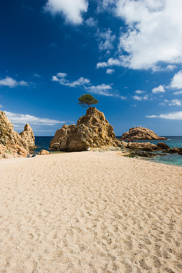 Strand und Felsen, Tossa de Mar, Costa Brava, Spanien