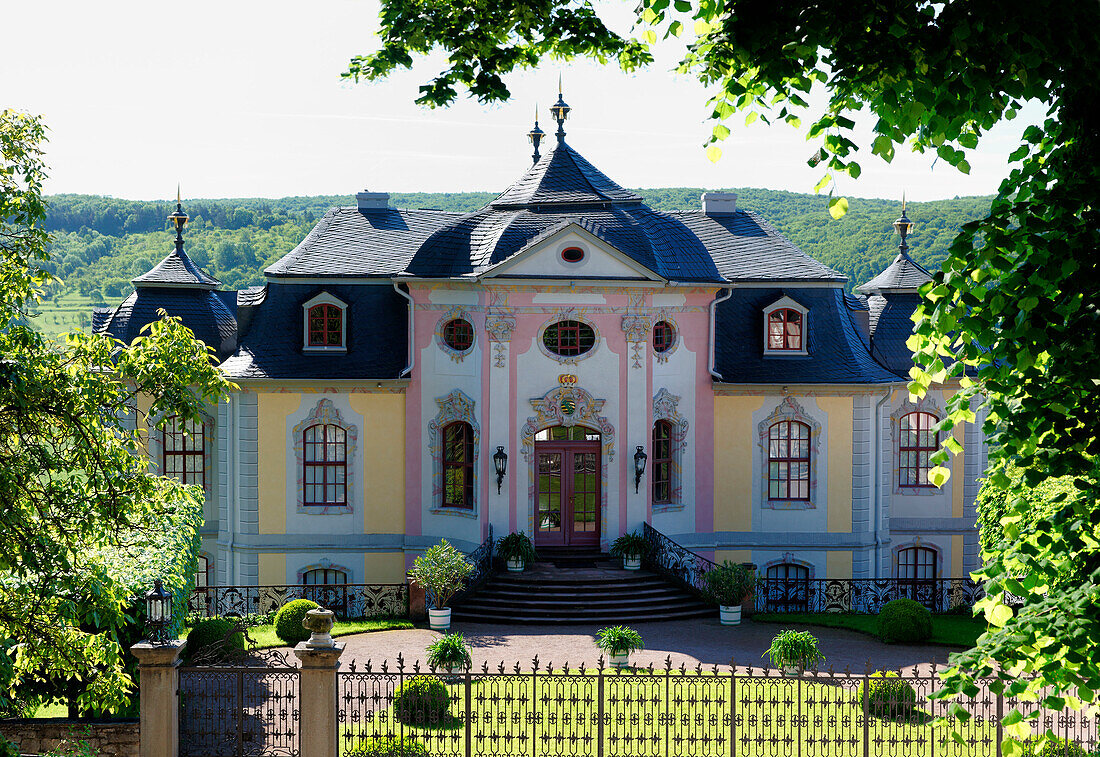 Rokoko Schloss Dornburg, Dornburg-Camburg bei Jena, Thüringen, Deutschland