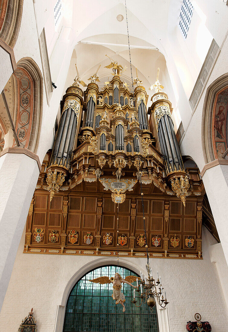 Stellwagen Organ in St. Mary's Church, Hanseatic Town Stralsund, Mecklenburg-Western Pomerania, Germany