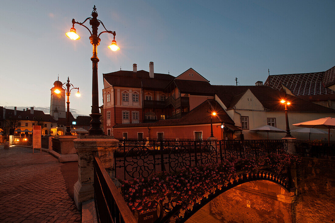 Der Piata Huet in der Altstadt, Sibiu, Transylvanien, Rumänien