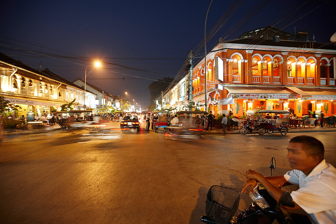 Street scenery in french quarter of old town, Siem Reap, Cambodia