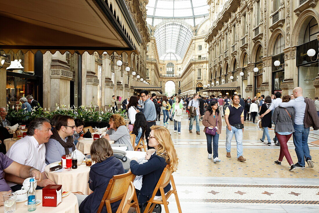 Cafe inside Galleria Vittorio Emanuele II, Milan, Lombardy, Italy