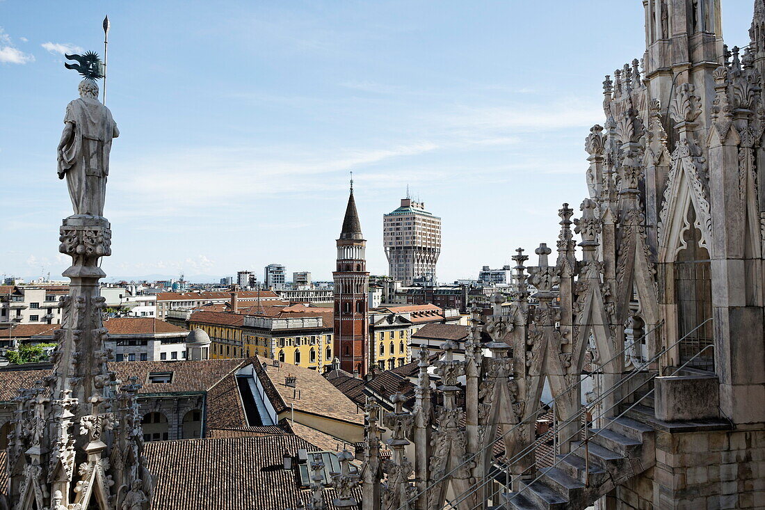 View from the Milan Cathedral, Milan, Lombardy, Italy