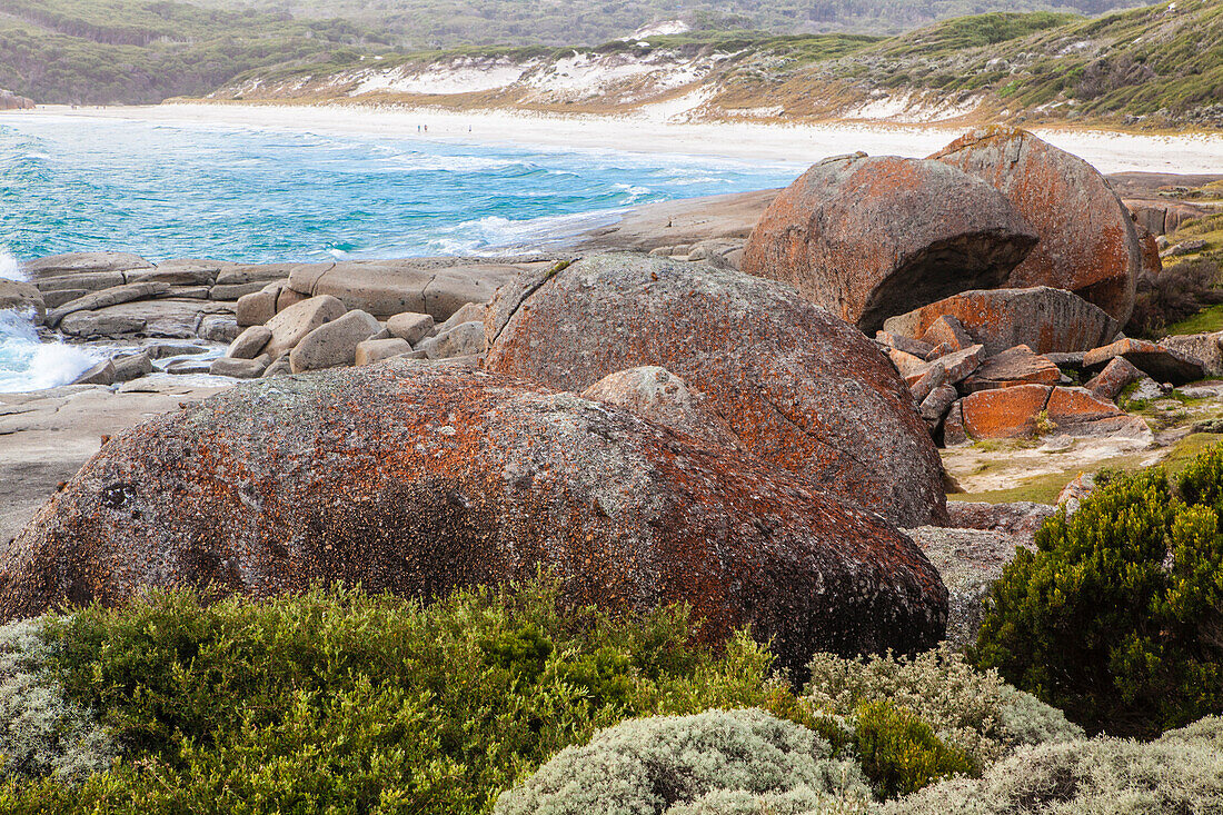 Felsen am Strand Squeaky Beach, Wilsons Promontory, Victoria, Australien