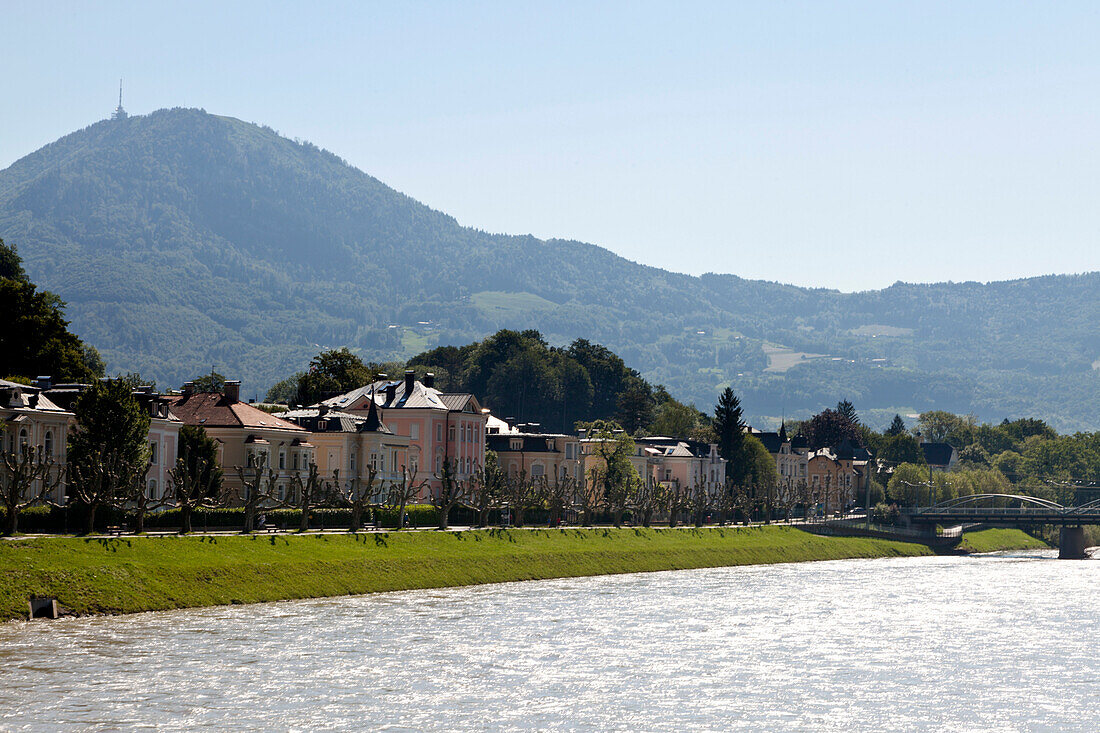 Blick über die Salzach, Salzburg, Österreich