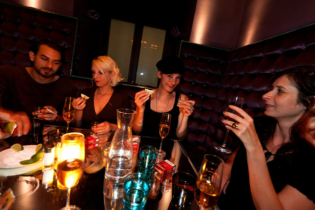 Ladies enjoying a night out at Loos Bar, Vienna, Austria