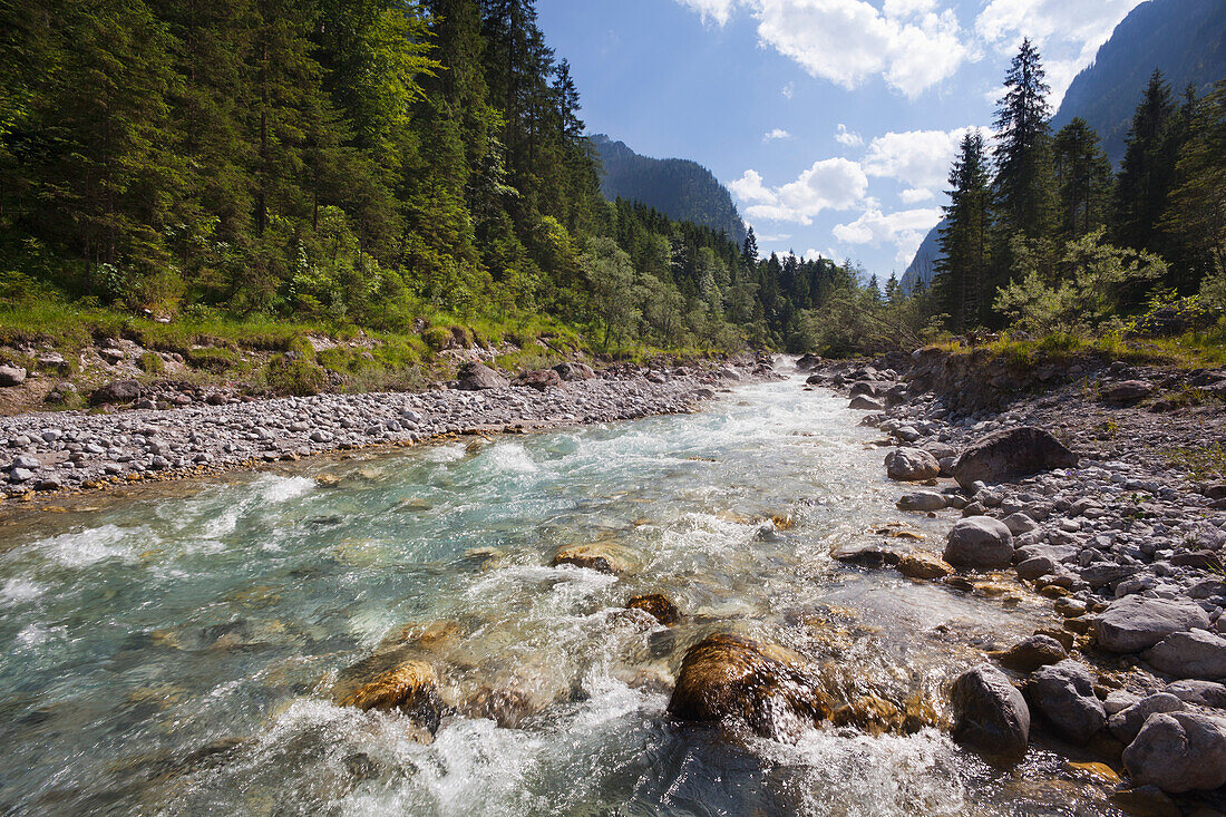 Wimbachtal, bei Ramsau, Berchtesgadener Land, Nationalpark Berchtesgaden, Oberbayern, Bayern, Deutschland