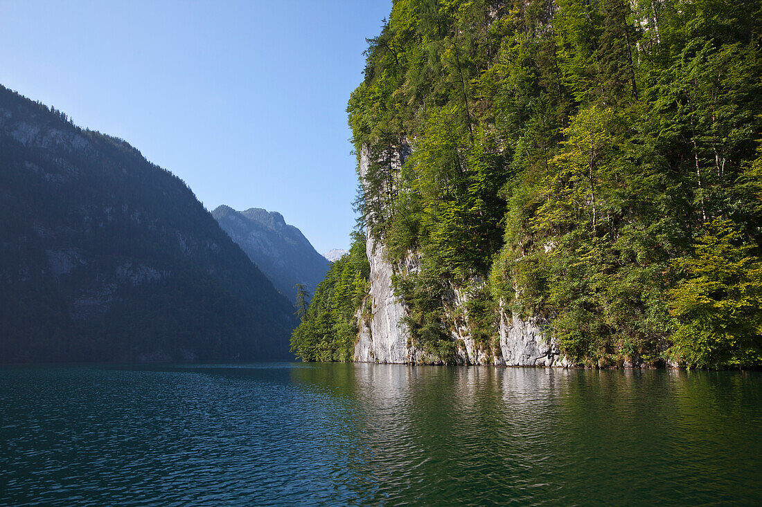 Malerwinkel, Koenigssee, Berchtesgaden region, Berchtesgaden National Park, Upper Bavaria, Germany