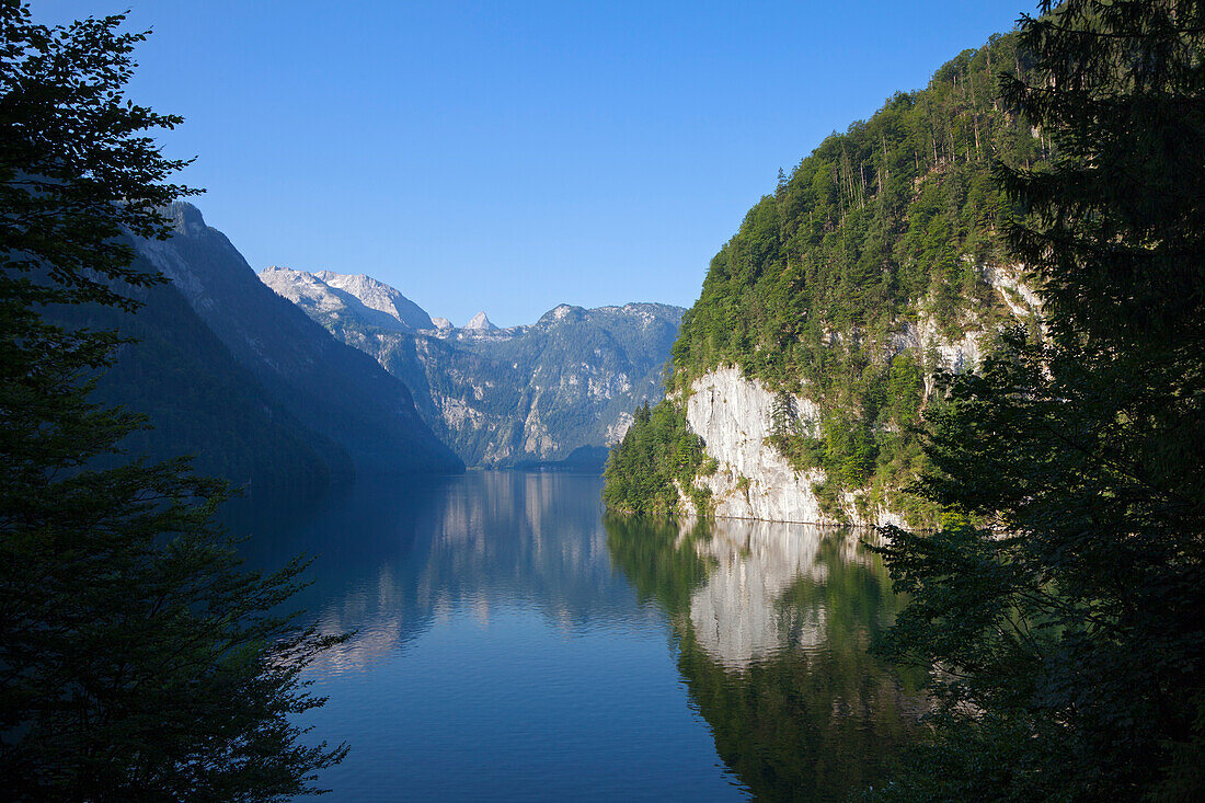 Malerwinkel, Königssee, Berchtesgadener Land, Nationalpark Berchtesgaden, Oberbayern, Bayern, Deutschland