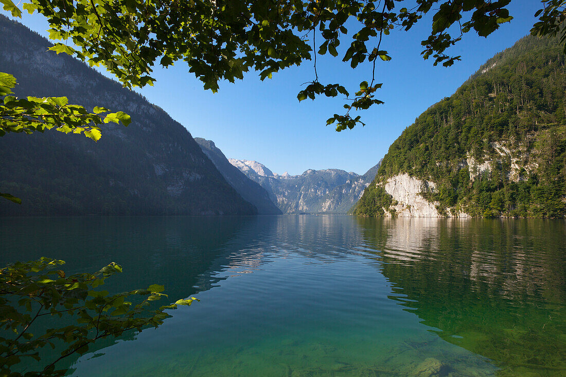 Malerwinkel, Koenigssee, Berchtesgaden region, Berchtesgaden National Park, Upper Bavaria, Germany