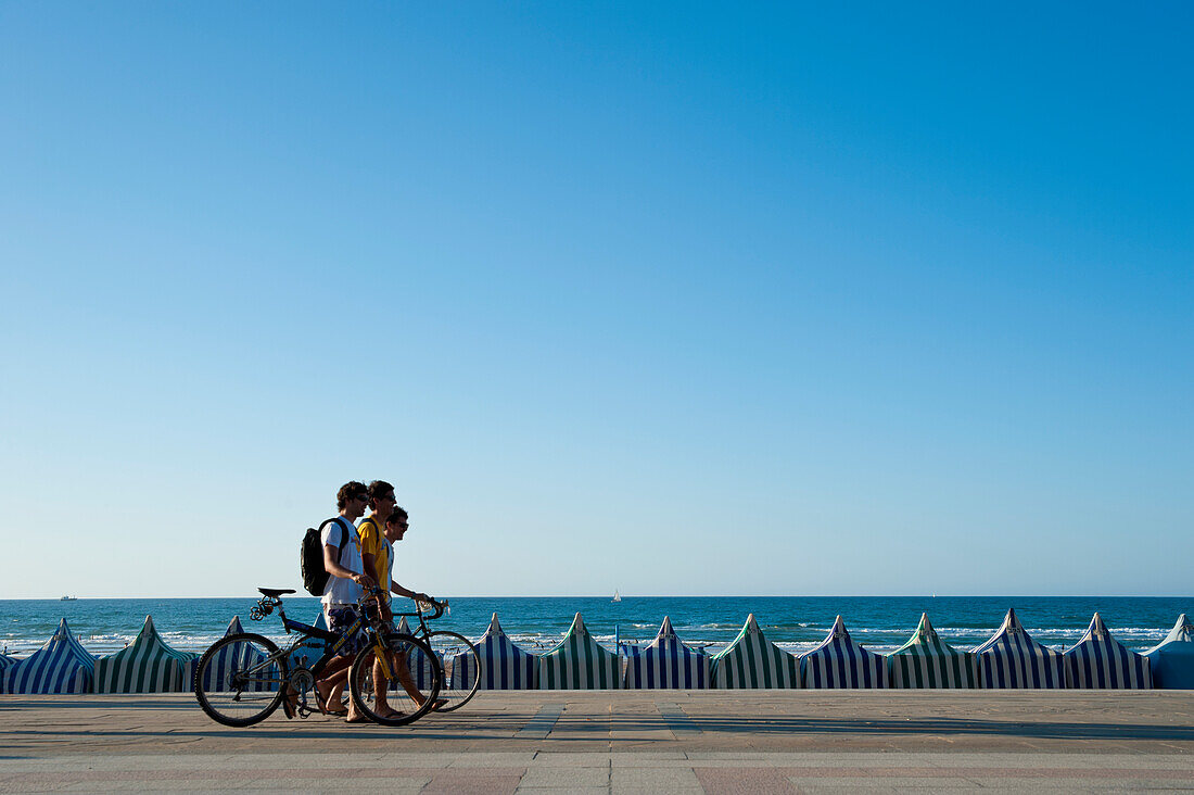 Cyclists On The Promenade, Zarautz, Basque Country, Spain