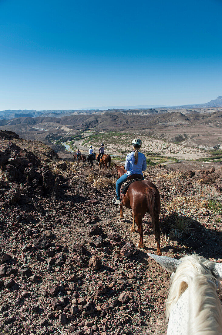 Horseback Riding In Big Bend Ranch State Park, Texas, Usa