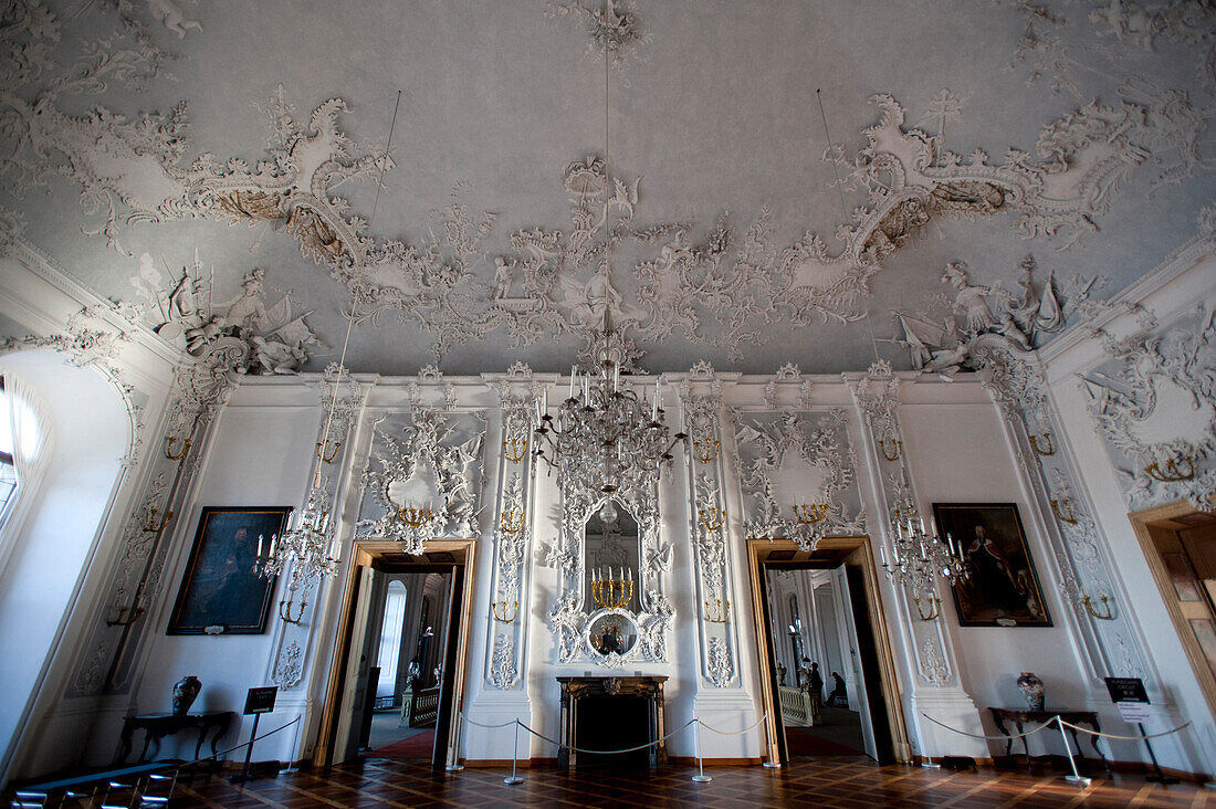 The White Hall, Wuerzburger Residence, Wuerzburg, Franconia, Bavaria, Germany