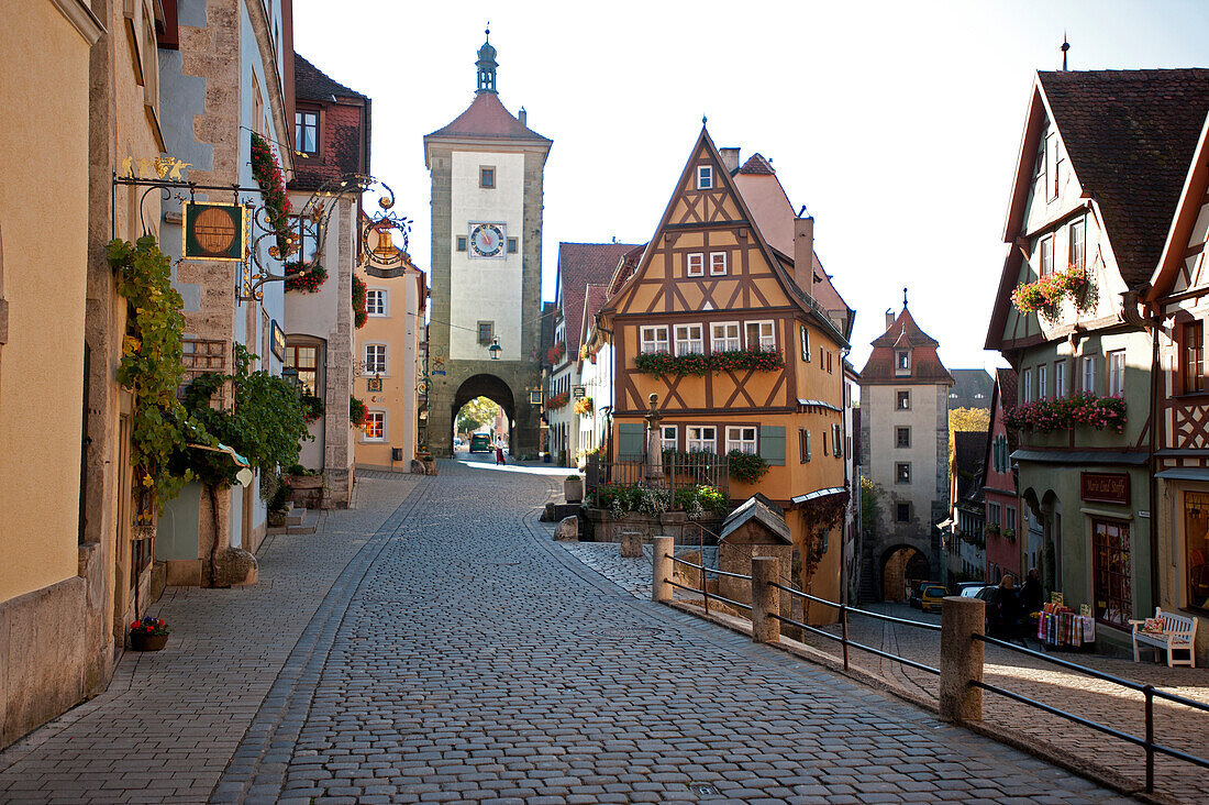 The historic city centre, Rothenburg ob der Tauber, Middle Franconia, Franconia, Bavaria, Germany