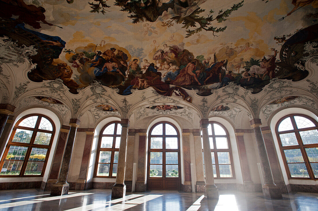 The White Hall, Wuerzburg Residence, Wuerzburg, Franconia, Bavaria, Germany