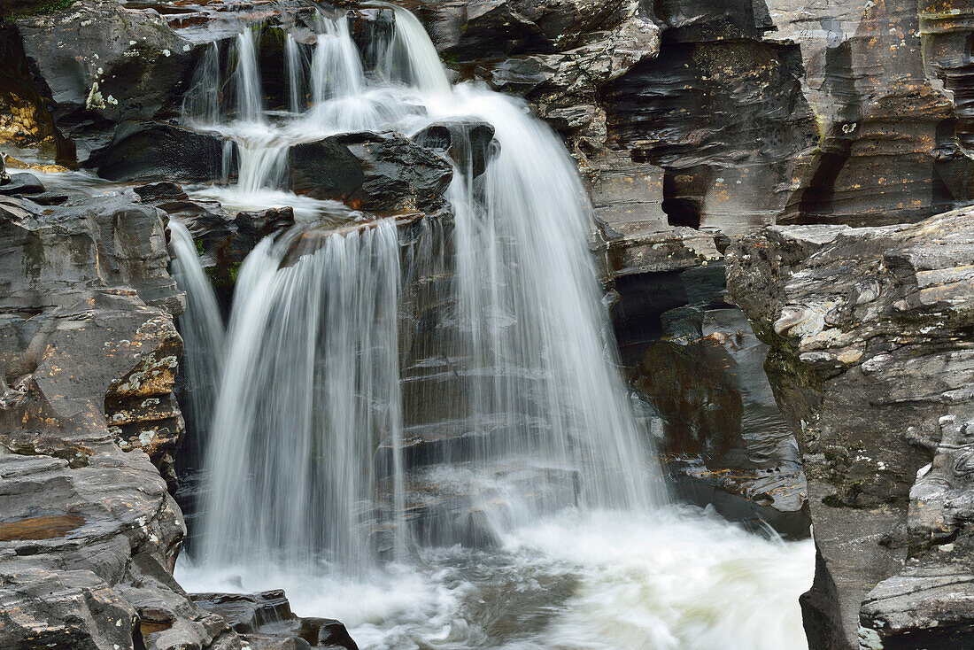 Waterfall at Glen Orchy, Glen Orchy, Argyll and Bute, Scotland, Great Britain, United Kingdom