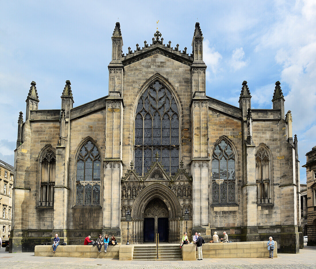 Portal der St. Giles' Cathedral, UNESCO Weltkulturerbe Edinburgh, Royal Mile, Edinburgh, Schottland, Großbritannien, Vereinigtes Königreich