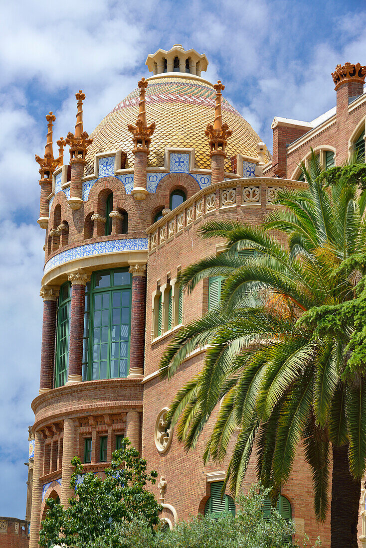 Hospital de la Santa Creu i Sant Pau, hospital, architect Lluis Domenech i Montaner, UNESCO World Heritage Site Hospital de Sant Pau, Catalan modernista architecture, Art Nouveau, Barcelona, Catalonia, Spain