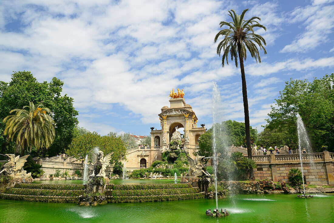 Fountain in Parc de la Ciutadella, city park, La Ribera, Barcelona, Catalonia, Spain