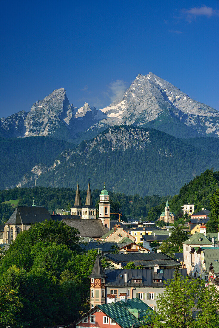 Berchtesgaden with Watzmann, Berchtesgaden, Berchtesgaden range, Upper Bavaria, Bavaria, Germany