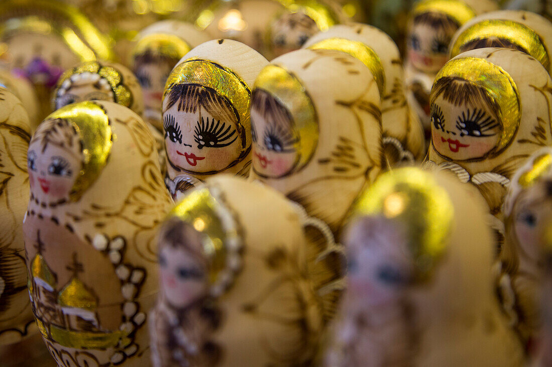 Matryoshka dolls for sale in a souvenir shop, St. Petersburg, Russia, Europe