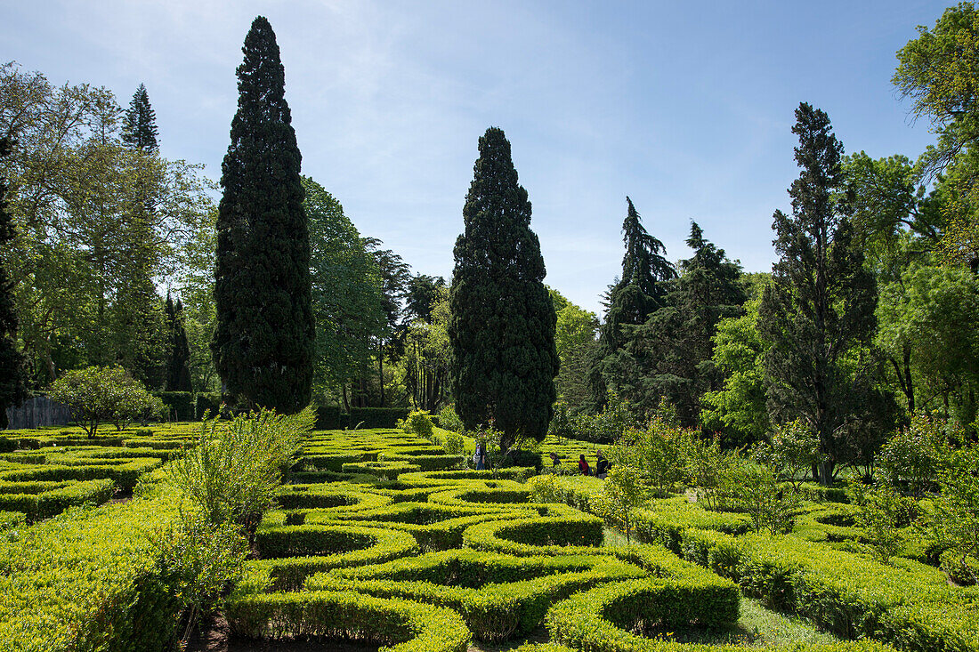 Garten am Schloss Palacio de Queluz, Lissabon, Portugal