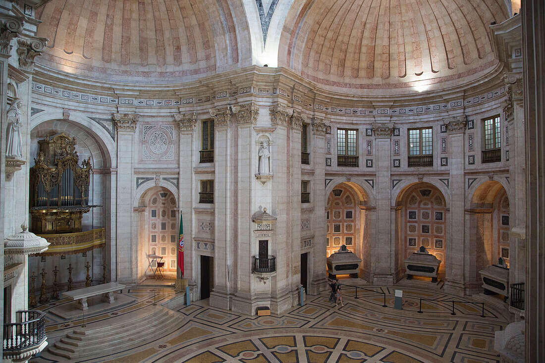 Interior of Panteao Nacional (National Pantheon) or Church of Santa Engracia in Alfama district, Lisbon, Lisboa, Portugal