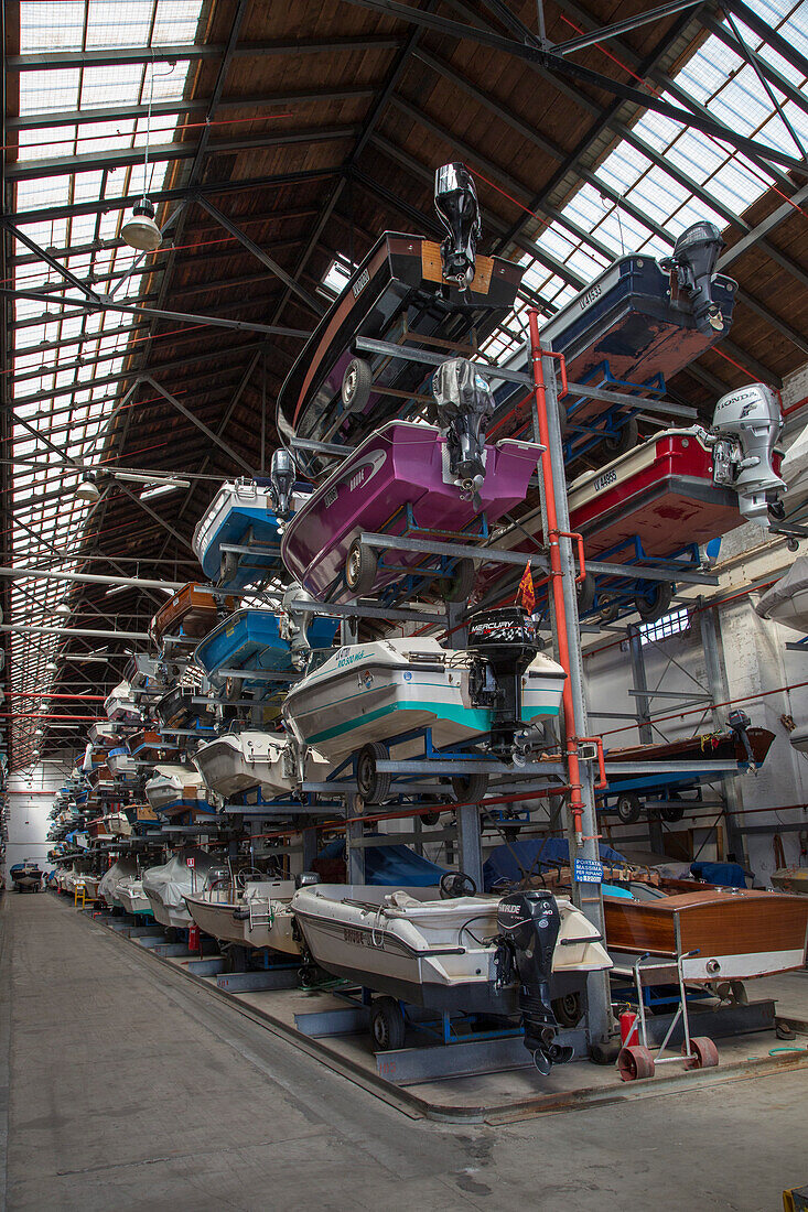 Garage für Boote in Giudecca, Venedig, Venetien, Italien